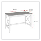 Workspace by Alera® Farmhouse Writing Desk, 47.24" x 23.62" x 29.53", Gray (ALEWSF4824GY) Each