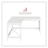 Workspace by Alera® L-Shaped Farmhouse Desk, 58.27" x 58.27" x 29.53", White (ALEWSF5959WT) Each