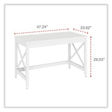 Workspace by Alera® Farmhouse Writing Desk, 47.24" x 23.62" x 29.53", White (ALEWSF4824WT) Each