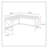 Workspace by Alera® L-Shaped Farmhouse Desk, 58.27" x 58.27" x 29.53", White (ALEWSF5959WT) Each