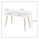 Workspace by Alera® Scandinavian Writing Desk, 47.24" x 23.62" x 29.53", White/Beigewood (ALEWSS4824WB) Each