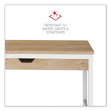 Workspace by Alera® Modern Writing Desk, 47.24" x 23.62" x 29.92", Beigewood/White (ALEWSWD4824WB) Each