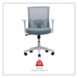 Workspace by Alera® Mesh Back Fabric Task Chair, Supports Up to 275 lb, 17.32" to 21.1" Seat Height, Seafoam Blue Seat/Back (ALEWS42B77) Each