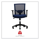 Workspace by Alera® Mesh Back Fabric Task Chair, Supports Up to 275 lb, 17.32" to 21.1" Seat Height, Navy Seat, Navy Back (ALEWS42B27) Each