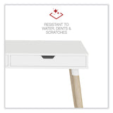 Workspace by Alera® Scandinavian Writing Desk, 47.24" x 23.62" x 29.53", White/Beigewood (ALEWSS4824WB) Each