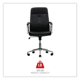 Workspace by Alera® Leather Task Chair, Supports Up to 275 lb, 18.19" to 21.93" Seat Height, Black Seat, Black Back (ALEWS4116) Each