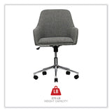 Workspace by Alera® Mid-Century Task Chair, Supports Up to 275 lb, 18.9" to 22.24" Seat Height, Gray Seat, Gray Back (ALEWS4241) Each
