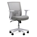 Workspace by Alera® Mesh Back Fabric Task Chair, Supports Up to 275 lb, 17.32" to 21.1" Seat Height, Gray Seat, Gray Back (ALEWS42B47) Each