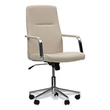 Workspace by Alera® Leather Task Chair, Supports Up to 275 lb, 18.19" to 21.93" Seat Height, White Seat, White Back (ALEWS4106) Each