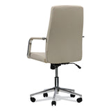 Workspace by Alera® Leather Task Chair, Supports Up to 275 lb, 18.19" to 21.93" Seat Height, White Seat, White Back (ALEWS4106) Each