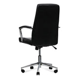 Workspace by Alera® Leather Task Chair, Supports Up to 275 lb, 18.19" to 21.93" Seat Height, Black Seat, Black Back (ALEWS4116) Each