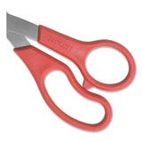 Westcott® Value Line Stainless Steel Shears, 8" Long, 3.5" Cut Length, Red Offset Handle (ACM10703) Each