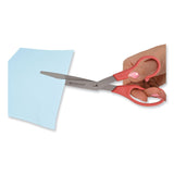 Westcott® Value Line Stainless Steel Shears, 8" Long, 3.5" Cut Length, Red Offset Handle (ACM10703) Each