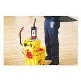 Rubbermaid WaveBrake 2.0 Bucket/Wringer Combos, 8.75 gal, Side Press with Drain, Yellow (RCP2031764) Each