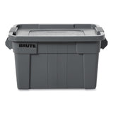 Rubbermaid® Commercial BRUTE Tote with Lid, 14 gal, 27.5" x 16.75" x 10.75", Gray (RCP9S30GRAEA) Each