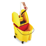 Rubbermaid® Commercial WaveBrake 2.0 Bucket/Wringer Combos, Down-Press, 35 qt, Plastic, Yellow (RCPFG757788YEL) Each