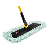 Rubbermaid® Commercial HYGEN™ HYGEN Dust Mop Heads With Fringe, Green, 60 in., Microfiber, Cut-End (RCPQ460GRE) Each
