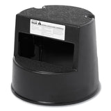 Rubbermaid® Commercial Rolling Step Stool, Curved Design, 2-Step, Retracting Casters, 350 lb Capacity, 16" Diameter x 13.5"h, Black (RCP252300BK) Each