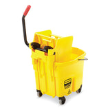 Rubbermaid® Commercial WaveBrake 2.0 Bucket/Wringer Combos, Side-Press, 35 qt, Plastic, Yellow (RCPFG758088YEL) Each