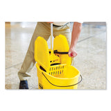 Rubbermaid® Commercial WaveBrake 2.0 Bucket/Wringer Combos, Down-Press, 35 qt, Plastic, Yellow (RCPFG757788YEL) Each