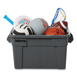 Rubbermaid® Commercial BRUTE Tote with Lid, 14 gal, 27.5" x 16.75" x 10.75", Gray (RCP9S30GRAEA) Each