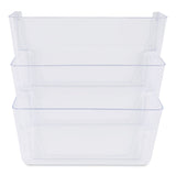 Universal® Wall Files, 3 Sections, Letter Size, 13" x 4" x 14", Clear, 3/Set (UNV53682) 1 Set