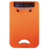 Saunders DeskMate II with Calculator, 0.5" Clip Capacity, Holds 8.5 x 11 Sheets, Hi-Vis Orange (SAU00543) Each