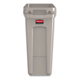 Rubbermaid® Commercial Slim Jim with Venting Channels, 16 gal, Plastic, Beige, 4/Carton (RCP1971259CT) Case of 4
