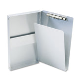 Saunders Snapak Aluminum Side-Open Forms Folder, 0.38" Clip Capacity, Holds 5 x 9 Sheets, Silver (SAU10507) Each