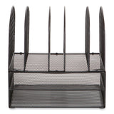 Safco® Onyx Mesh Desk Organizer, 2 Horizontal/6 Upright Sections, Letter Size, 13.25 x 11.32 x 13.32, Black, Ships in 1-3 Bus Days (SAF3214BLKD) Each