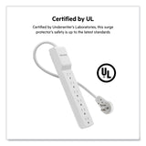 Belkin® Home/Office Surge Protector with Rotating Plug, 6 AC Outlets, 6 ft Cord, 720 J, White (BLKBE10600006R)