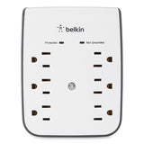 Belkin® SurgePlus USB Wall Mount Charger, 6 AC Outlets/2 USB Ports, 900 J, White/Black (BLKBSV602TT) Each