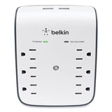 Belkin® SurgePlus USB Wall Mount Charger, 6 AC Outlets/2 USB Ports, 900 J, White/Black (BLKBSV602TT) Each