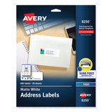 Avery® Vibrant Inkjet Color-Print Labels w/ Sure Feed, 1 x 2.63, Matte White, 600/PK (AVE8250) Pack of 600