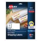 Avery® Vibrant Inkjet Color-Print Labels w/ Sure Feed, 2 x 4, Matte White, 200/PK (AVE8253) Pack of 200