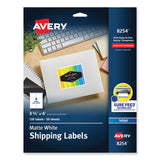 Avery® Vibrant Inkjet Color-Print Labels w/ Sure Feed, 3.33 x 4, Matte White, 120/PK (AVE8254) Pack of 120
