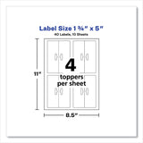 Avery® Sure Feed Printable Toppers with Bags, 1.75 x 5, White, 40/Pack (AVE22801) 40 Bags