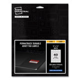 Avery® PermaTrack Durable White Asset Tag Labels, Laser Printers, 0.75 x 1.5, White, 40/Sheet, 8 Sheets/Pack (AVE61525) Pack of 320