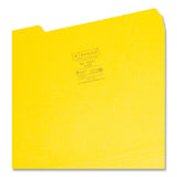 Smead™ Interior File Folders, 1/3-Cut Tabs: Assorted, Letter Size, 0.75" Expansion, Yellow, 100/Box (SMD10271) Box of 100