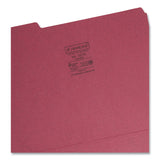 Smead™ Interior File Folders, 1/3-Cut Tabs: Assorted, Letter Size, 0.75" Expansion, Maroon, 100/Box (SMD10275) Box of 100