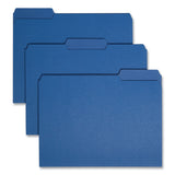 Smead™ Interior File Folders, 1/3-Cut Tabs: Assorted, Letter Size, 0.75" Expansion, Navy Blue, 100/Box (SMD10279) Box of 100