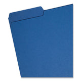 Smead™ Interior File Folders, 1/3-Cut Tabs: Assorted, Letter Size, 0.75" Expansion, Navy Blue, 100/Box (SMD10279) Box of 100