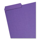 Smead™ Interior File Folders, 1/3-Cut Tabs: Assorted, Letter Size, 0.75" Expansion, Purple, 100/Box (SMD10283) Box of 100