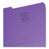 Smead™ Interior File Folders, 1/3-Cut Tabs: Assorted, Letter Size, 0.75" Expansion, Purple, 100/Box (SMD10283) Box of 100