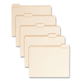 Smead™ Reinforced Tab Manila File Folders, 1/5-Cut Tabs: Assorted, Letter Size, 0.75" Expansion, 11-pt Manila, 100/Box (SMD10356) Box of 100