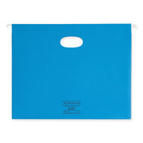 Smead™ Hanging Pockets with Full-Height Gusset, 1 Section, 3" Capacity, Letter Size, 1/5-Cut Tabs, Sky Blue, 25/Box (SMD64270) Box of 25