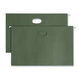 Smead™ Hanging Pockets with Full-Height Gusset, 1 Section, 1.75" Capacity, Legal Size, Standard Green, 25/Box (SMD64318) Box of 25