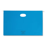 Smead™ Hanging Pockets with Full-Height Gusset, 1 Section, 3" Capacity, Legal Size, 1/5-Cut Tabs, Sky Blue, 25/Box (SMD64370) Box of 25