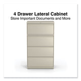 Alera® Lateral File, 4 Legal/Letter-Size File Drawers, Putty, 30" x 18.63" x 52.5" (ALEHLF3054PY) Each