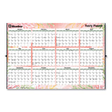 Blueline® Yearly Laminated Wall Calendar, Passion Floral Artwork, 36 x 24, White/Multicolor Sheets, 12-Month (Jan to Dec): 2026 (REDC171920)